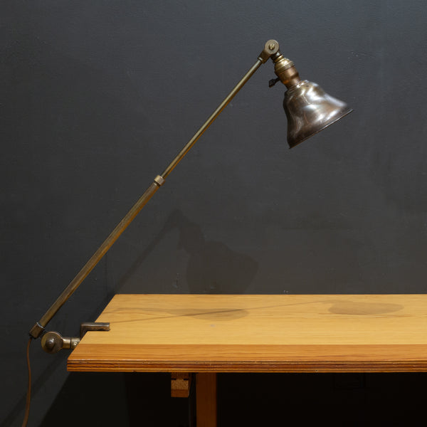 Extendable Industrial Bronze Task Lamp c.1930-1940