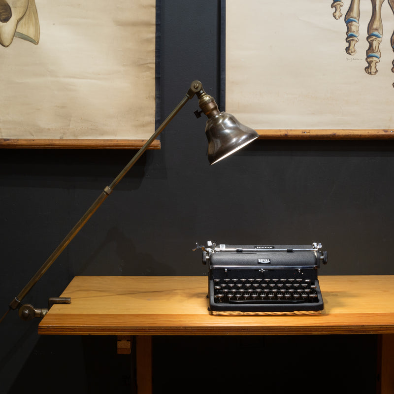 Extendable Industrial Bronze Task Lamp c.1930-1940