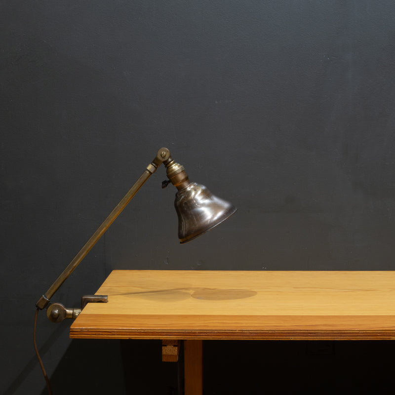 Extendable Industrial Bronze Task Lamp c.1930-1940