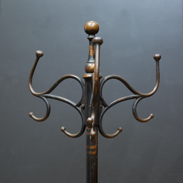 Antique Japanned Copper Coat Rack c.1880