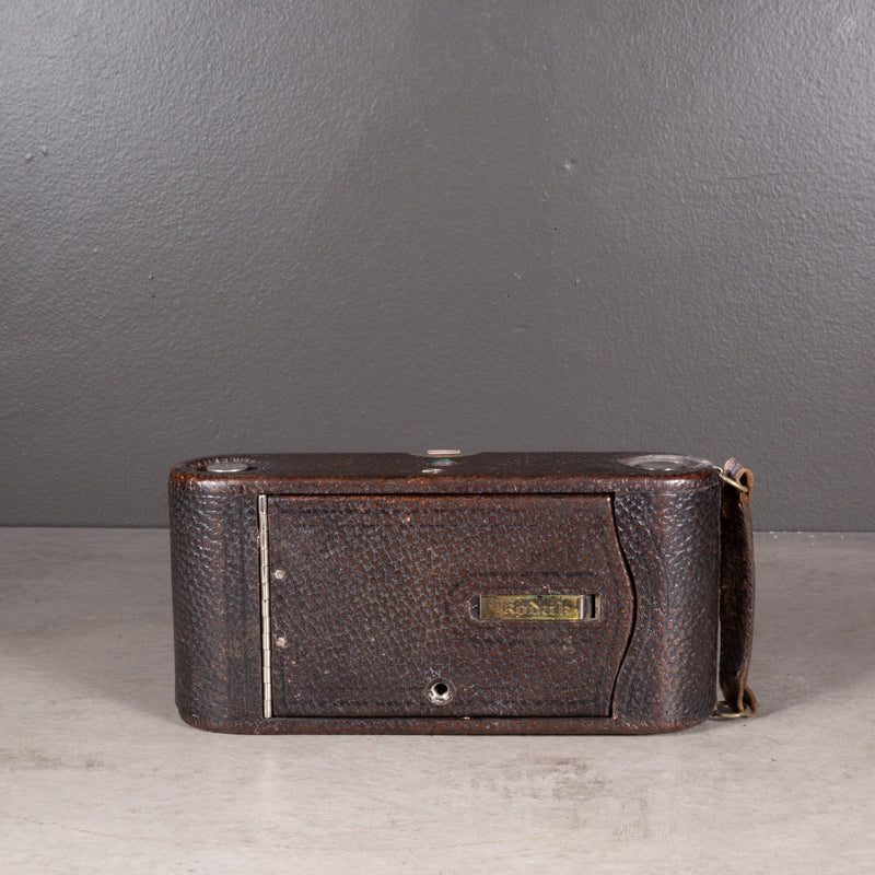 Large Antique Kodak No. 2C Folding Pocket Camera with Original Leather Case c.1914