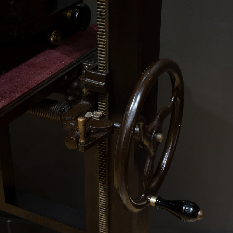 Large Format Mahogany Studio Camera on Adjustable Stand c.1890-1930