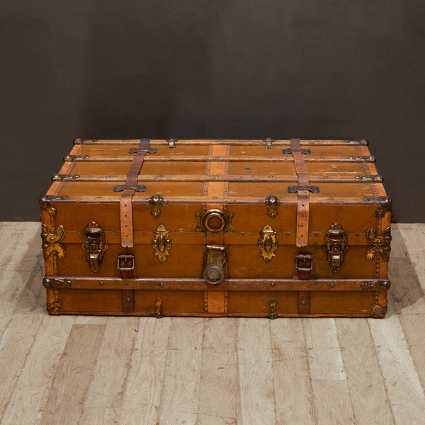 Antique Leather and Wood Cabin Trunk c.1900 | S16 Home