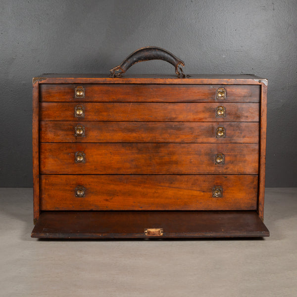 Antique Five Drawer Mahogany Machinist's Chest c.1910-1925