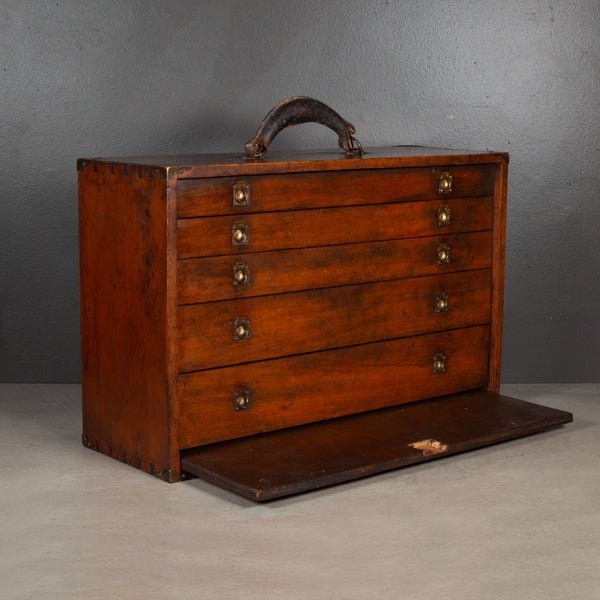 Antique Five Drawer Mahogany Machinist's Chest c.1910-1925