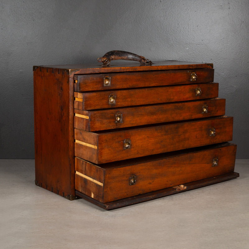 Antique Five Drawer Mahogany Machinist's Chest c.1910-1925