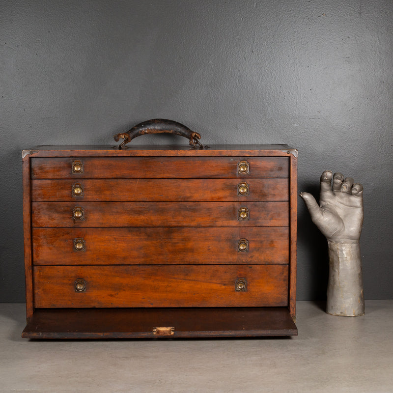 Antique Five Drawer Mahogany Machinist's Chest c.1910-1925