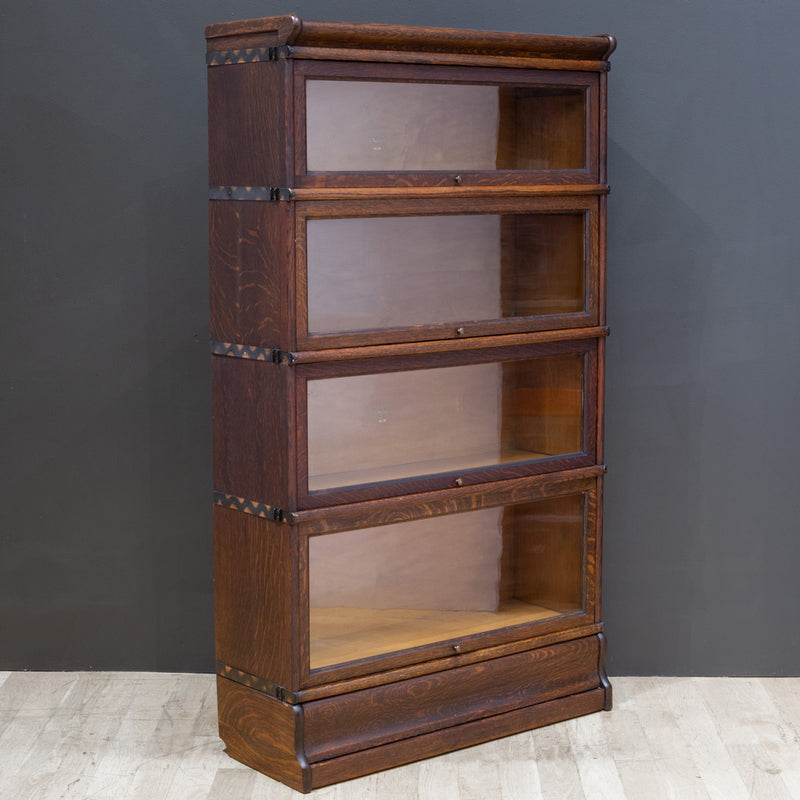 Antique Macey Furniture 4 Stack Lawyer's Bookcase with Graduated Shelves c.1910