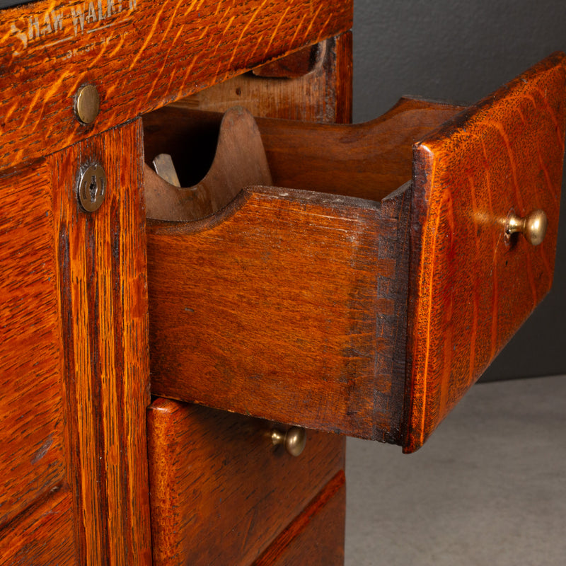 Shaw Walker Table Top Oak File Cabinet c.1940