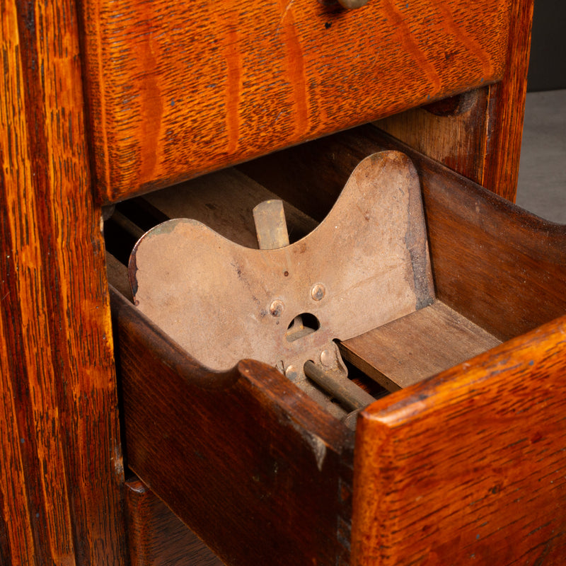 Shaw Walker Table Top Oak File Cabinet c.1940