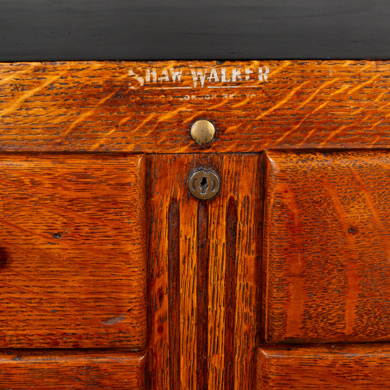 Shaw Walker Table Top Oak File Cabinet c.1940