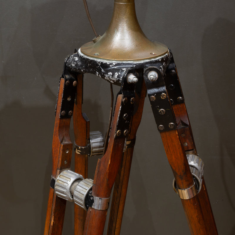 Antique Nautical Bronze Spotlight on Adjustable Tripod c.1920-1940