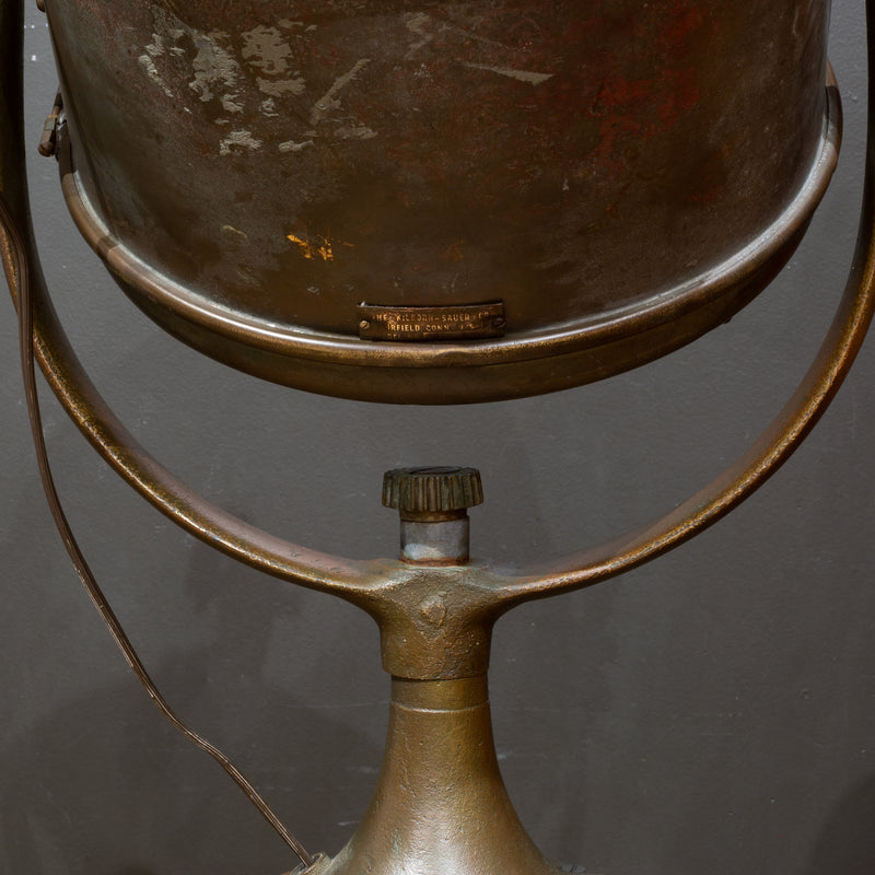 Antique Nautical Bronze Spotlight on Adjustable Tripod c.1920-1940