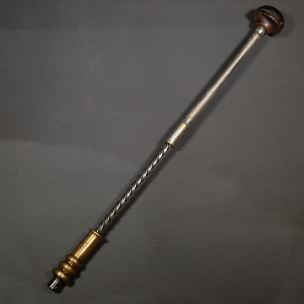 Antique Rosewood and Bronze Push Drill Brace