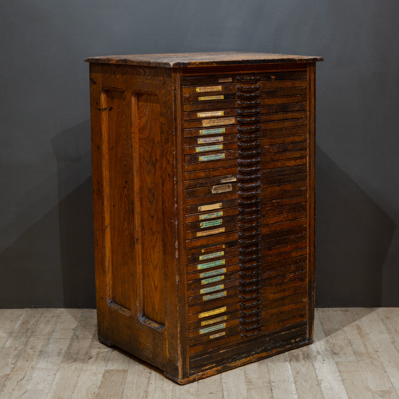 Antique 36 Drawer Printer's Typeset Industrial Cabinet c.1910-1920