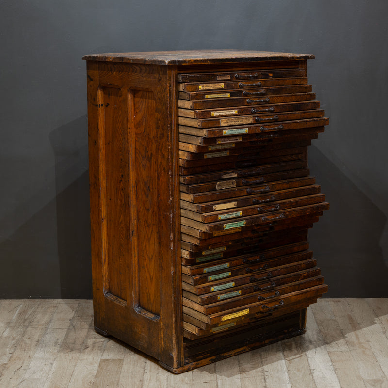 Antique 36 Drawer Printer's Typeset Industrial Cabinet c.1910-1920