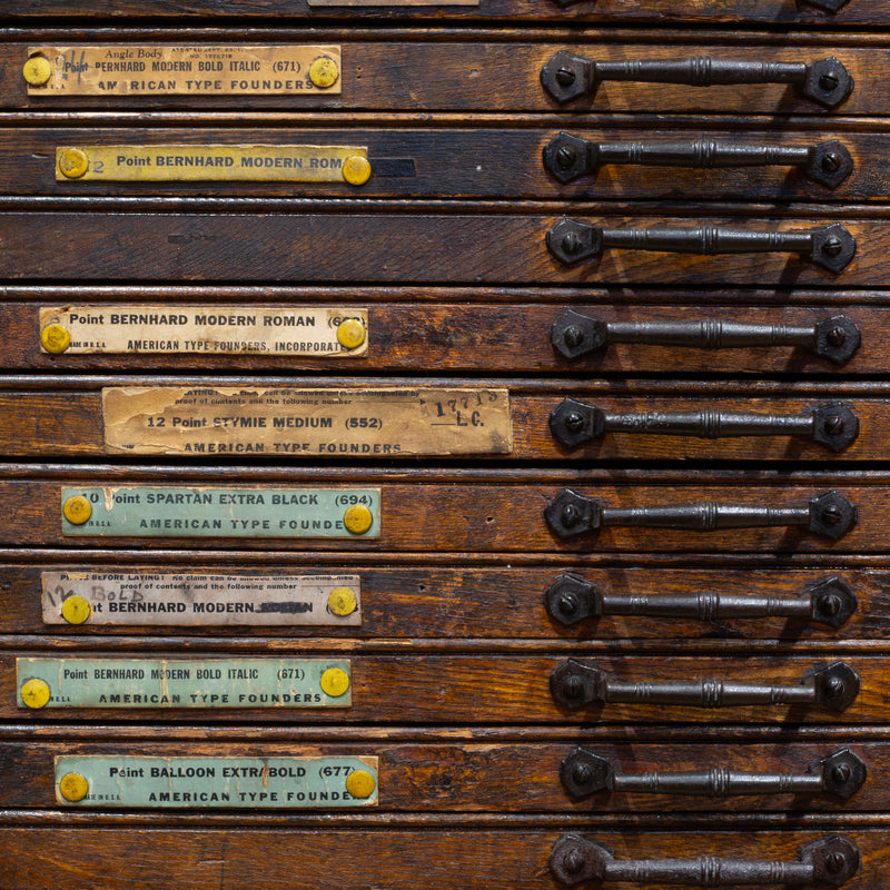 Antique 36 Drawer Printer's Typeset Industrial Cabinet c.1910-1920