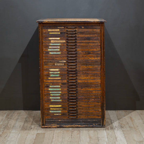 Antique 36 Drawer Printer's Typeset Industrial Cabinet c.1910-1920