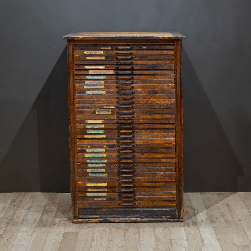 Antique 36 Drawer Printer's Typeset Industrial Cabinet c.1910-1920