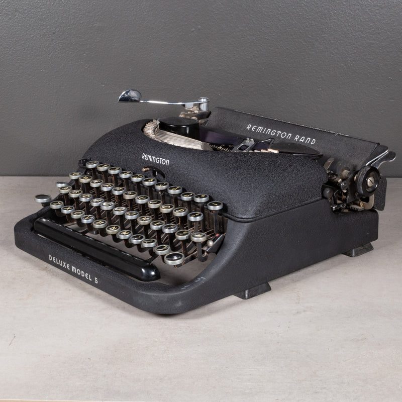 Antique Remington Rand Deluxe Model 5 Typewriter c.1941