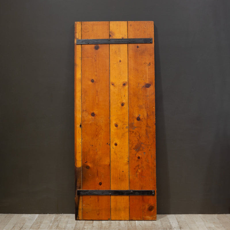 Antique Redwood and Cast Iron Door