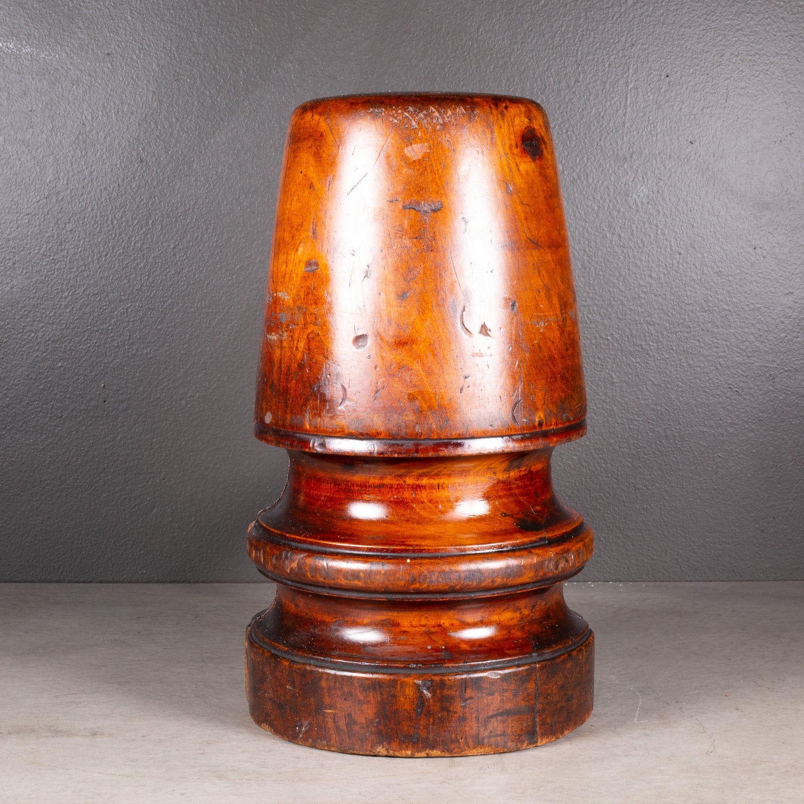 1493 Antique Wood Millineryhat Stretcher For Fitted Hats New Thickened Cowboy Early 20th c. European Millinery Hat Stretcher c.1900-1920  main image 2