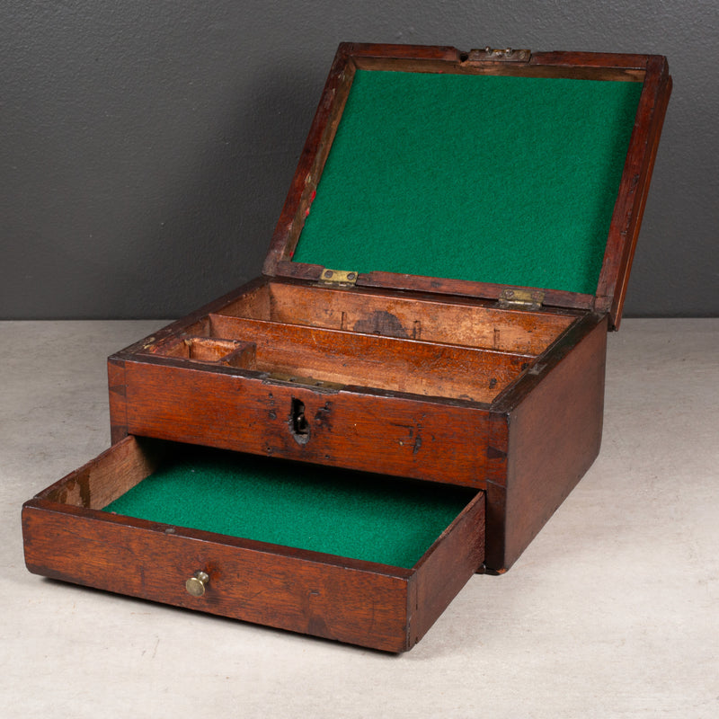 Handmade Mahogany Box with Drawer c.1880-1920