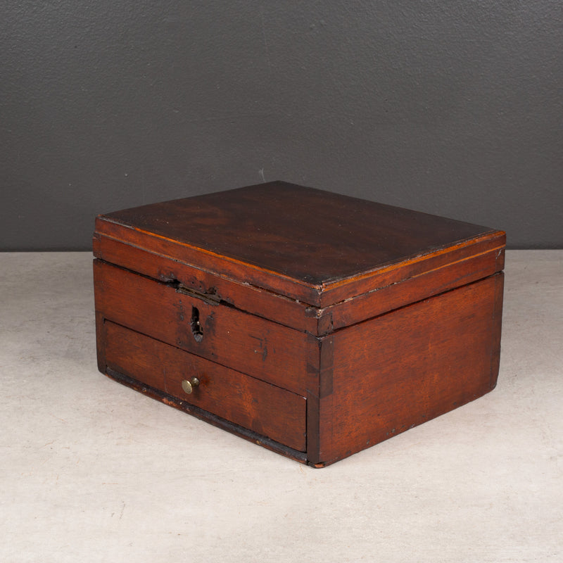 Handmade Mahogany Box with Drawer c.1880-1920