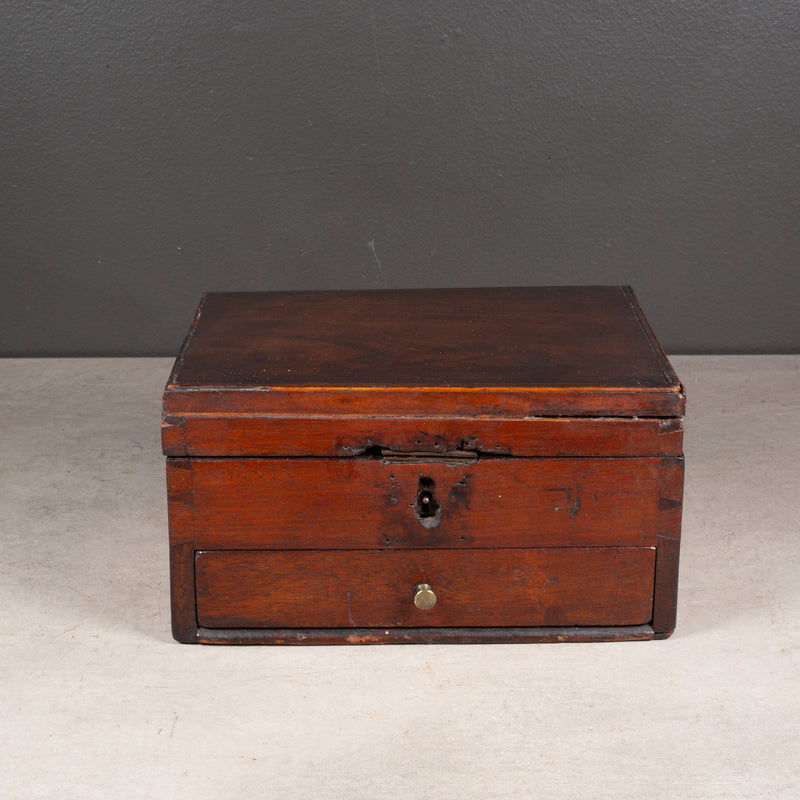 Handmade Mahogany Box with Drawer c.1880-1920