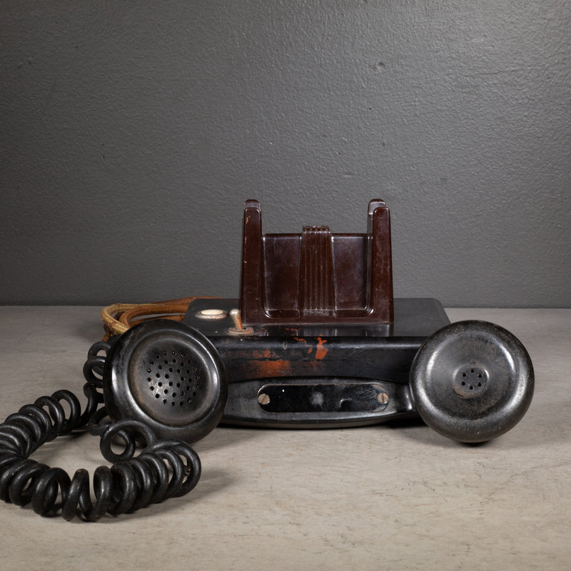 Antique Art Deco Bakelite Hotel Dictophone Desk Phone c.1930