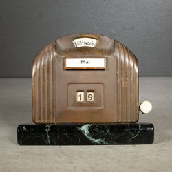 Art Deco Copper  German Perpetual Desk Calendar c.1930