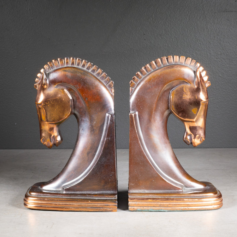 Machine Age Trojan Horse Bookends by Dodge Inc. c.1930