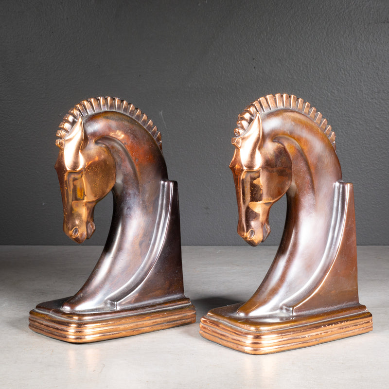 Machine Age Trojan Horse Bookends by Dodge Inc. c.1930