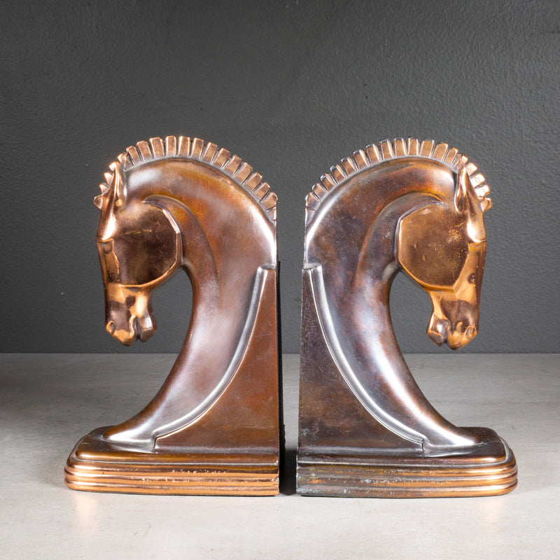 Machine Age Trojan Horse Bookends by Dodge Inc. c.1930