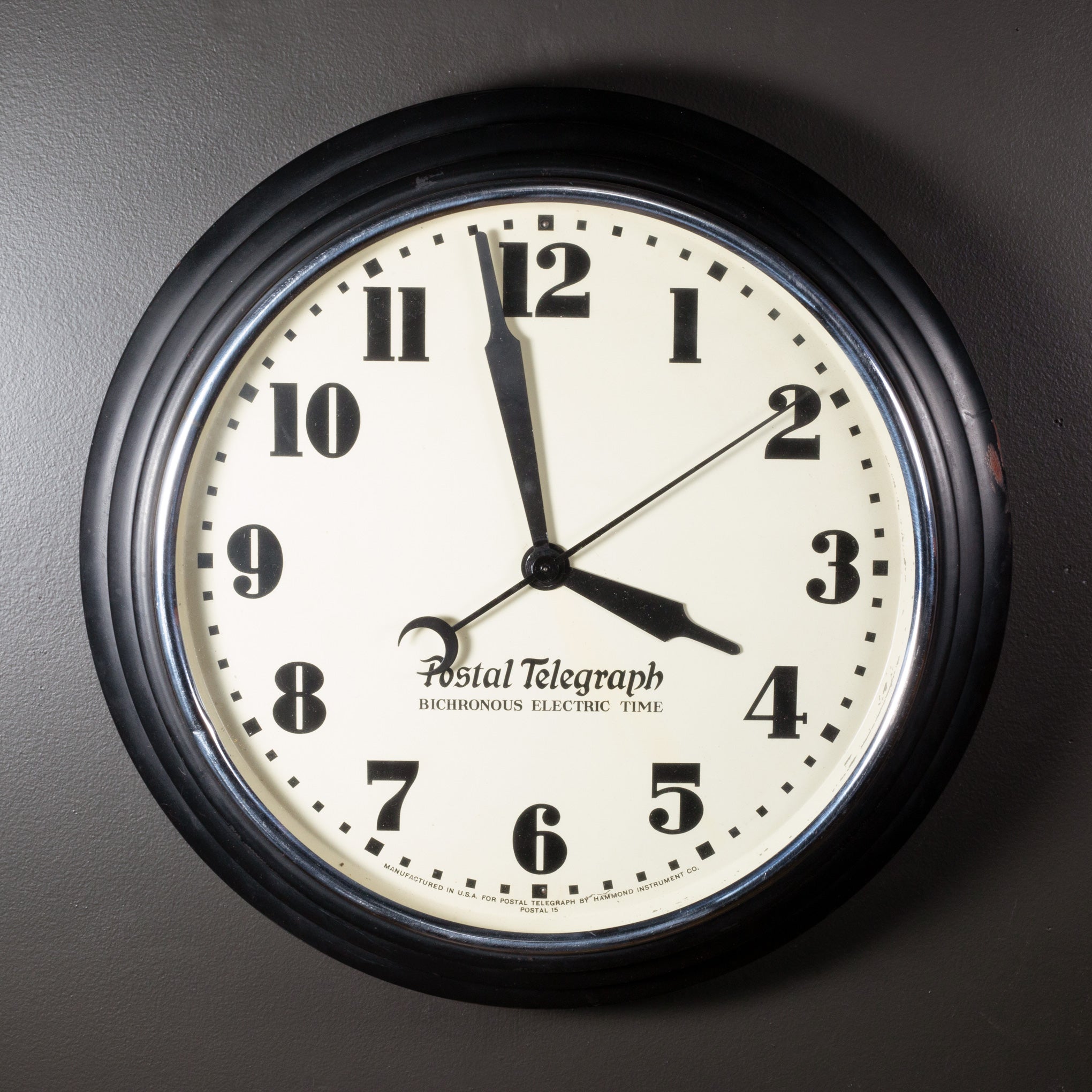 Art Deco Black Postal Telegraph Clock c.1930 | S16 Home