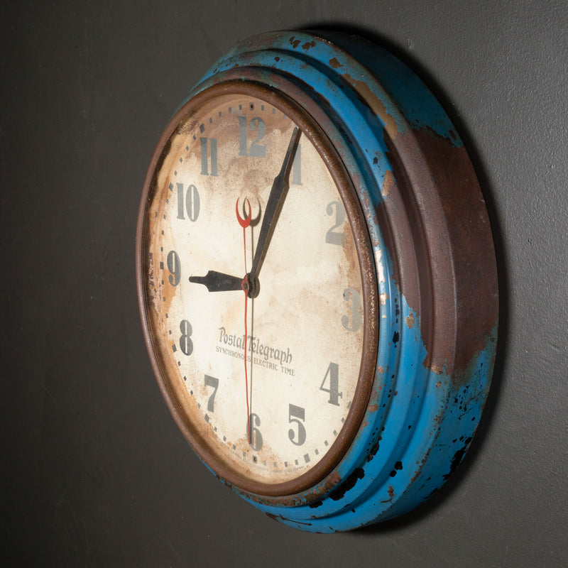 Art Deco Blue Postal Telegraph Clock c.1930