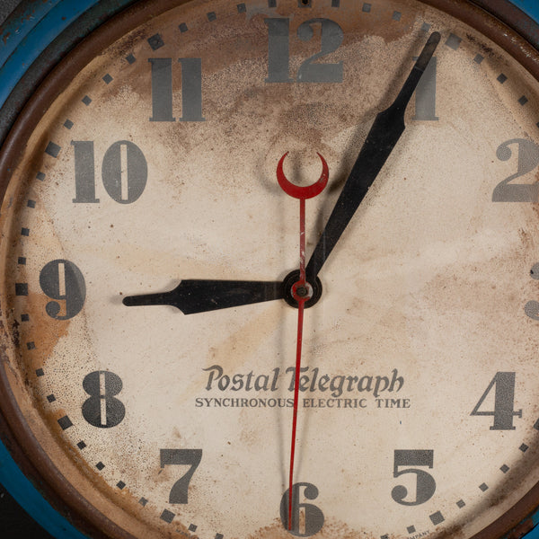 Art Deco Blue Postal Telegraph Clock c.1930