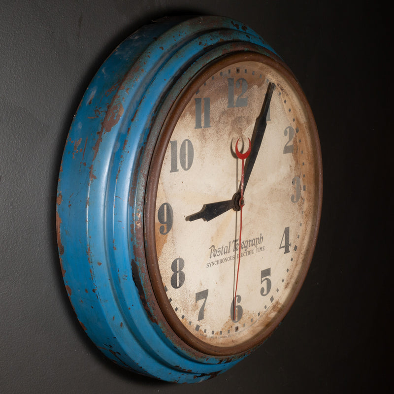 Art Deco Blue Postal Telegraph Clock c.1930