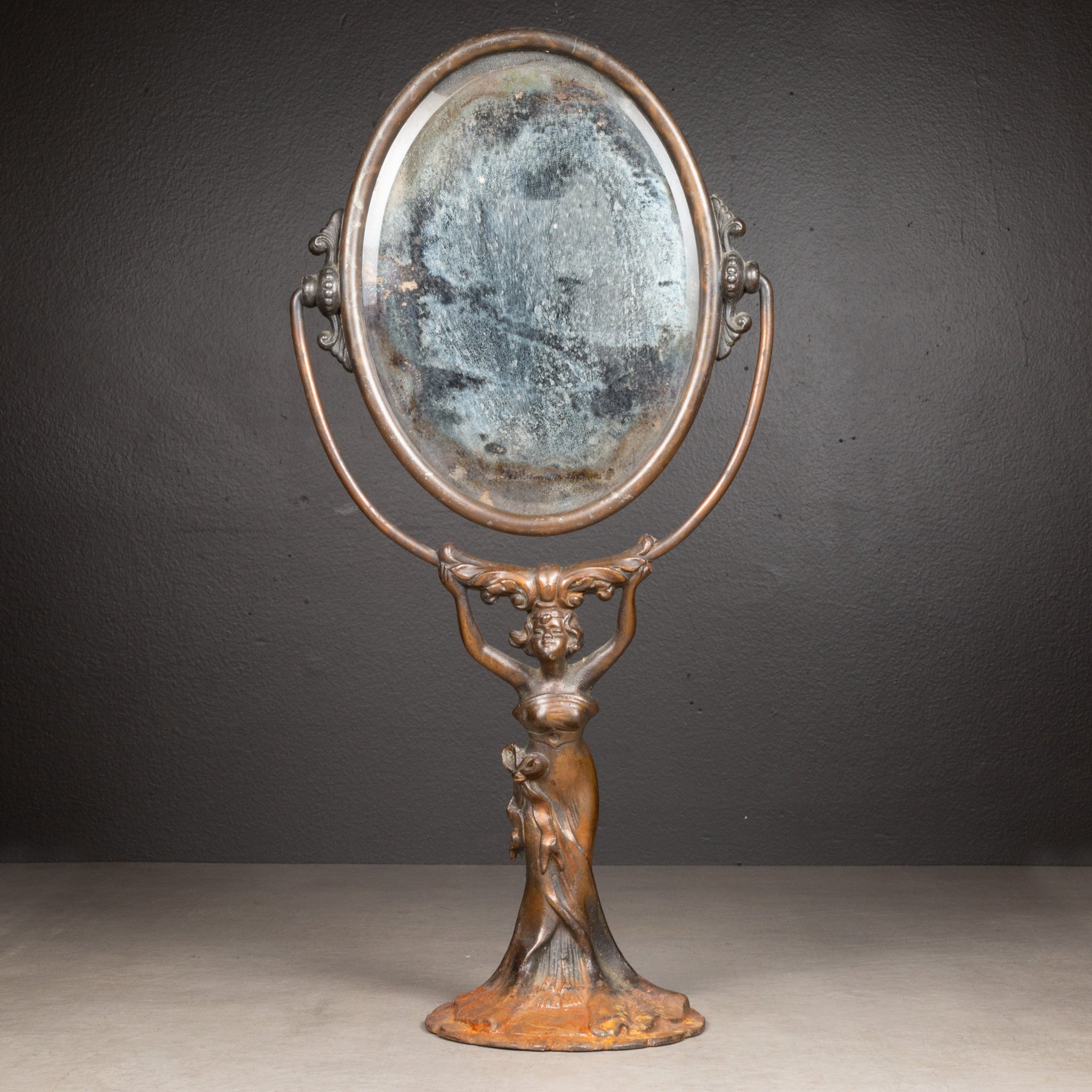 Early 20th c. Brass Plated Shaving Mirror Stand c.1920 | S16 Home