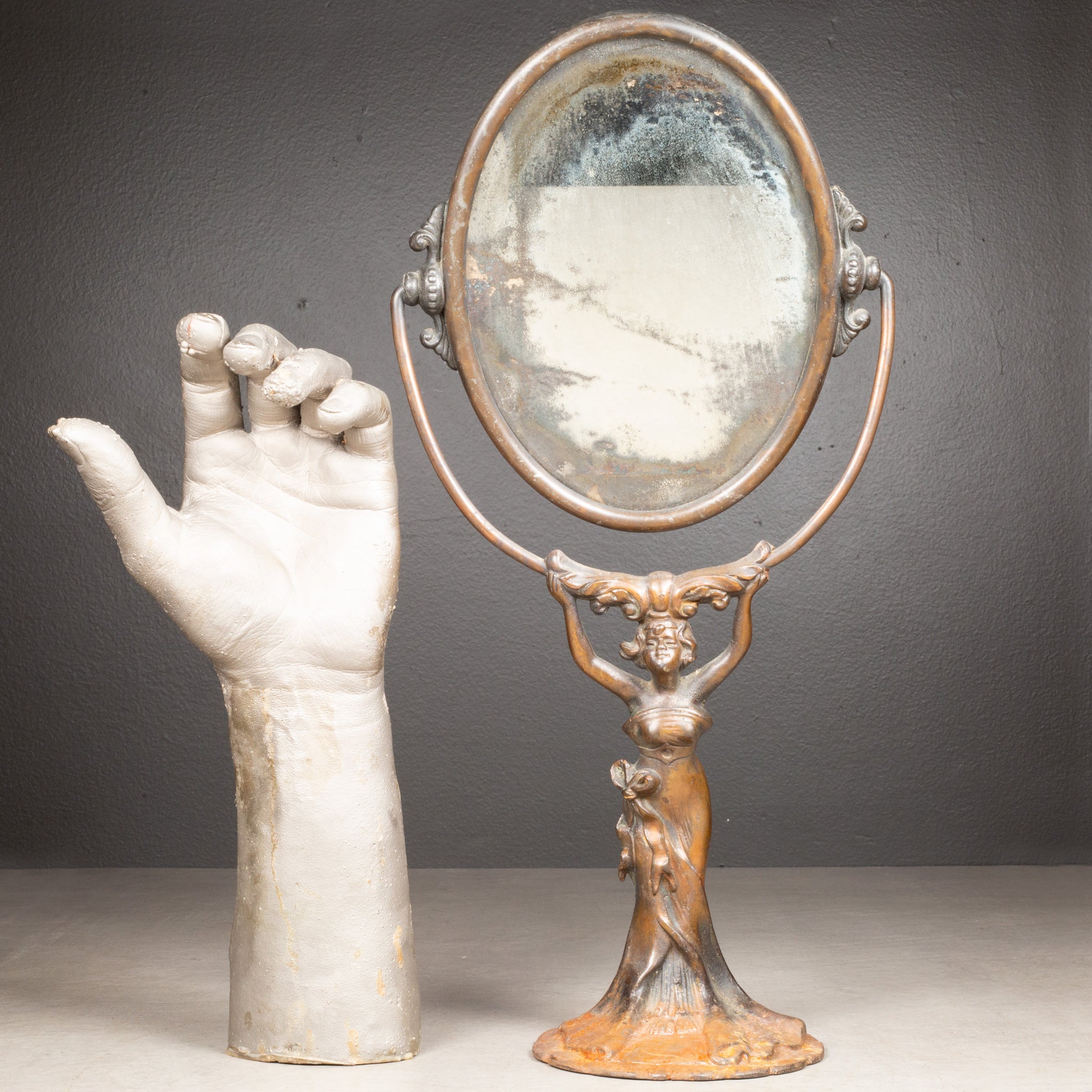Early 20th c. Brass Plated Shaving Mirror Stand c.1920 | S16 Home