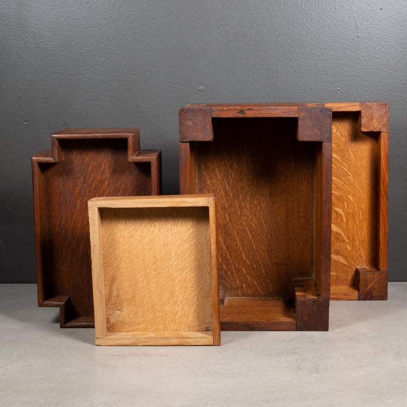 Handmade Wooden Box with Inner Tray and Secret Drawer c.1880-1920