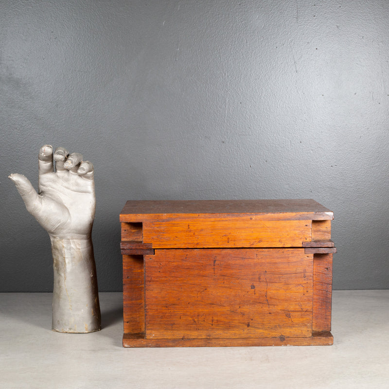 Handmade Wooden Box with Inner Tray and Secret Drawer c.1880-1920