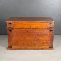 Handmade Wooden Box with Inner Tray and Secret Drawer c.1880-1920