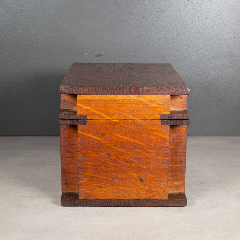 Handmade Wooden Box with Inner Tray and Secret Drawer c.1880-1920