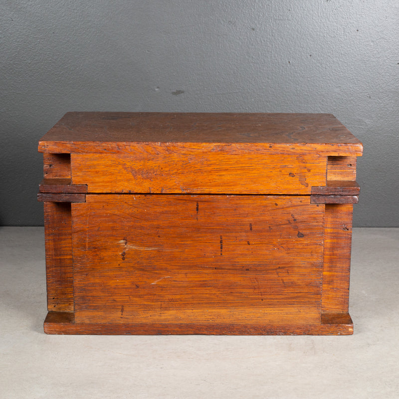 Handmade Wooden Box with Inner Tray and Secret Drawer c.1880-1920