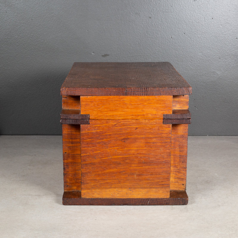 Handmade Wooden Box with Inner Tray and Secret Drawer c.1880-1920