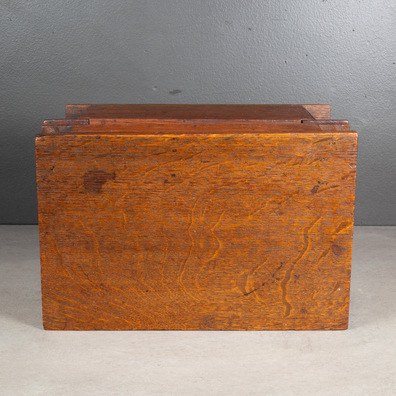 Handmade Wooden Box with Inner Tray and Secret Drawer c.1880-1920