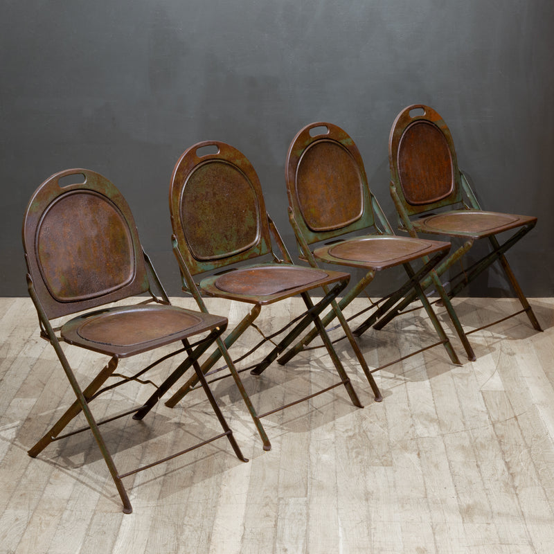 Set of Prohibition Era Metal Folding Chairs c.1920 | S16 Home