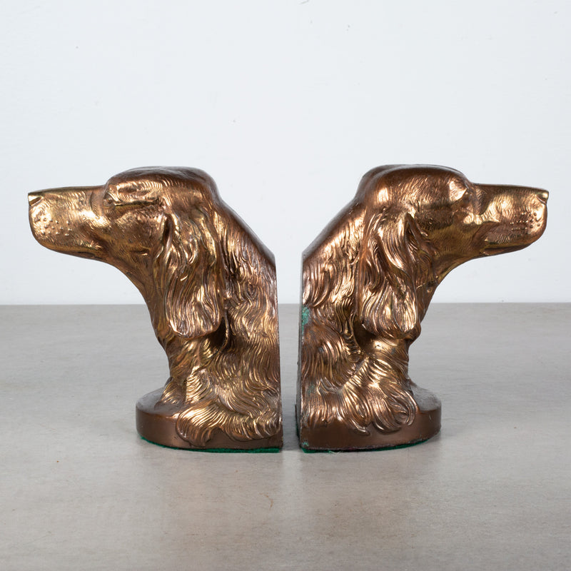 Bronze Plated Dog Bookends c.1940
