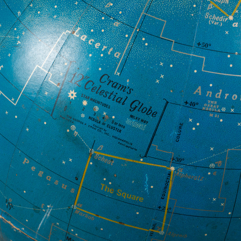 Rare Mid-century Cram's 12 Inch Celestial Globe c.1960